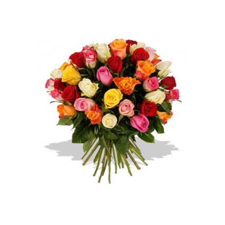 Buchet 37 trandafiri multicolori