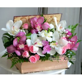 Cutie carte cu orhidee cymbidium