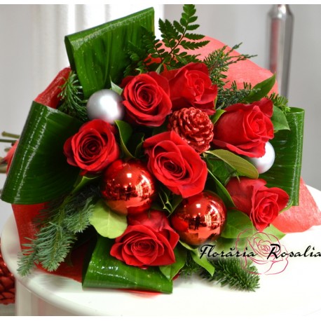 Buchet rosu de Craciun 