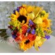 Buchet mireasa cu floarea soarelui si spice