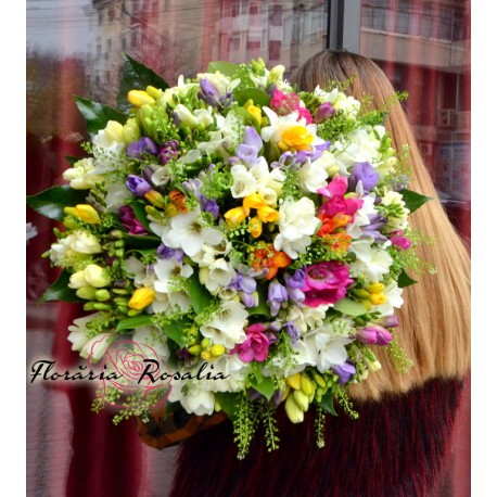 Buchet 101frezii multicolore