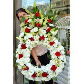 Coroana lacrima cu orhidee verzi