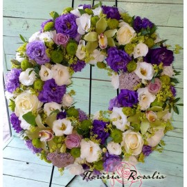 Coronita cu orhidee si eustoma