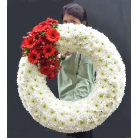 Coroana compacta cu alb-rosu