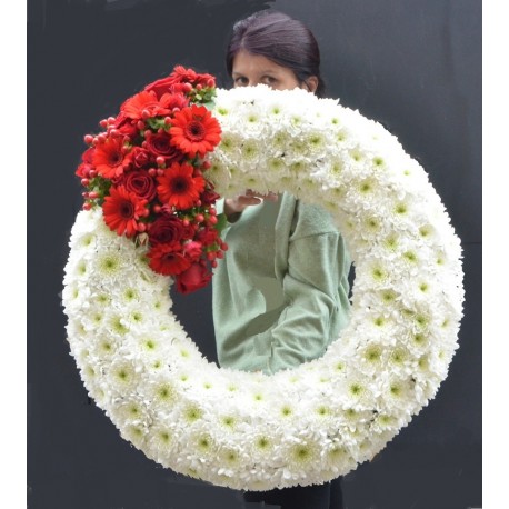 Coroana compacta cu alb-rosu