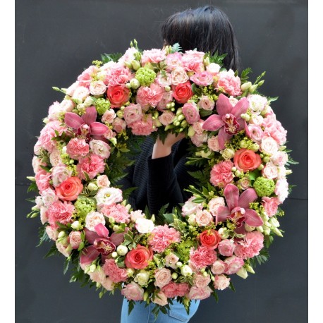 Coroana cu orhidee roz