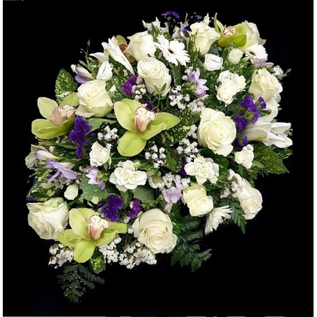 Aranjament cu orhidee verzi