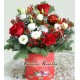 Cutie cu trandafiri si eustoma