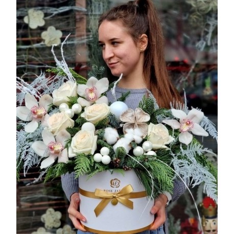 Cutie alba de Craciun